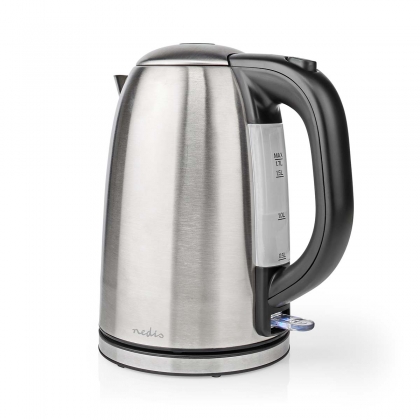 Waterkoker | 1.7 l | Roestvrij Staal | Zilver / Zwart | 360 graden draaibaar | Verborgen verwarmingselement | Strix®-controller | Droogkookbeveiliging
