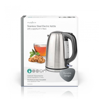 Waterkoker | 1.7 l | Roestvrij Staal | Zilver / Zwart | 360 graden draaibaar | Verborgen verwarmingselement | Strix®-controller | Droogkookbeveiliging