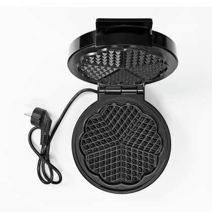 Wafelijzer | 5 Heart shaped waffles | 19 cm | 1000 W | Automatische temperatuurregeling | Aluminium / Kunststof