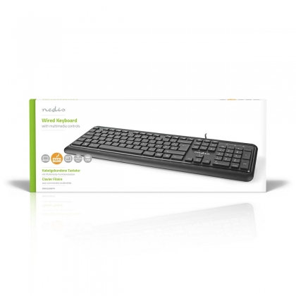 Bedraad Toetsenbord | USB-A | Multimedia | AZERTY | Frans | Numeriek toetsenbord