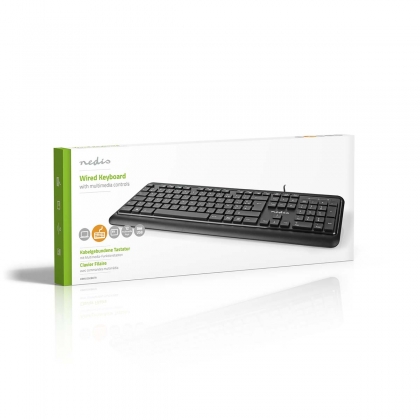 Bedraad Toetsenbord | USB-A | Multimedia | AZERTY | Frans | Numeriek toetsenbord