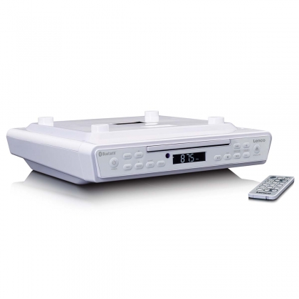 Keukenklokradio met CD Bluetooth en afstandsbediening Wit
