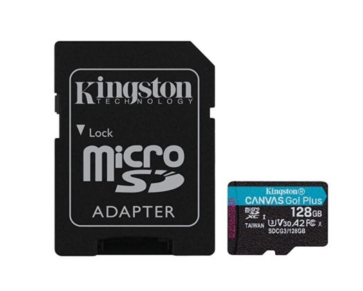 Kingston 128GB Micro SDXC kaart Canvas Go! Plus UHS-I U3