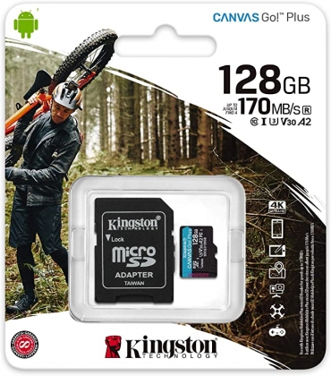 Kingston 128GB Micro SDXC kaart Canvas Go! Plus UHS-I U3