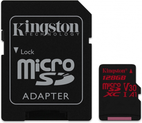 Kingston - flashgeheugenkaart 128 GB microSDXC UHS-I MB/s + SD Adapter