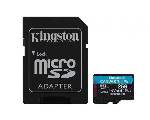 Kingston 256GB Micro SDXC kaart Canvas Go! Plus UHS-I U3