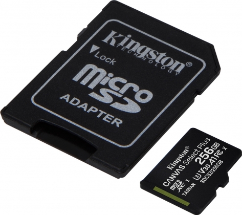 Kingston 256GB microSDXC Canvas Select Plus 256GB 100 MB/s  + SD adapter