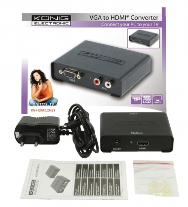 HDMI-Converter VGA Female + 2x RCA Female - HDMI-Uitgang