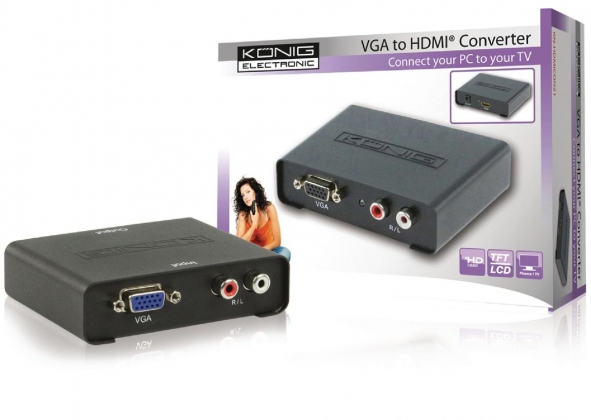 HDMI-Converter VGA Female + 2x RCA Female - HDMI-Uitgang