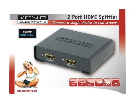 2-Poorts HDMI-Splitter Zwart