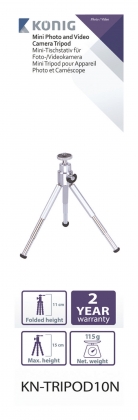 Ministatief 15 cm 0.8 kg Zilver