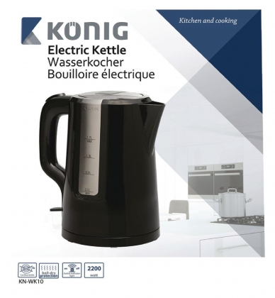 Elektrische Waterkoker 2200 W 1.7 l Zwart/Zilver