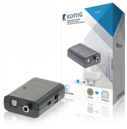 Digitale Audio Converter 1x S/PDIF - TosLink Female Donkergrijs
