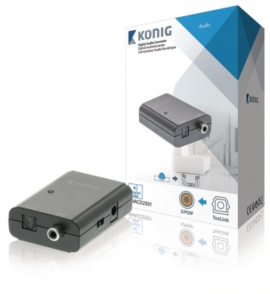 Digitale Audio Converter TosLink Female - 1x S/PDIF Donkergrijs