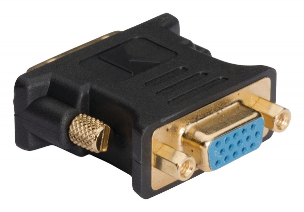 DVI-Adapter DVI-I 24+5-Pins Male - VGA Female 15-Pins Antraciet