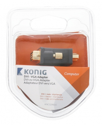 DVI-Adapter DVI-I 24+5-Pins Male - VGA Female 15-Pins Antraciet