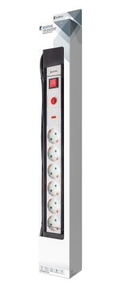Overspanningsbeveiligde Stekkerdoos Pro-Line 6-Wegs3.00 m - Protective Contact