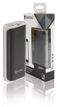 Draagbare Powerbank Lithium-Ion 5000 mAh USB Zwart