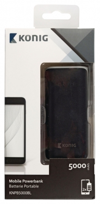 Draagbare Powerbank Lithium-Ion 5000 mAh USB Zwart