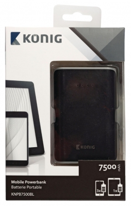 Draagbare Powerbank Lithium-Ion 7500 mAh USB Zwart