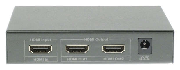 HDMI Splitter HDMI-Ingang - 2x HDMI-Uitgang Donkergrijs