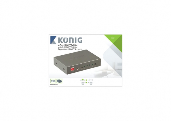 HDMI Splitter HDMI-Ingang - 2x HDMI-Uitgang Donkergrijs