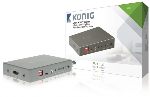4-Poorts HDMI-Splitter Donkergrijs
