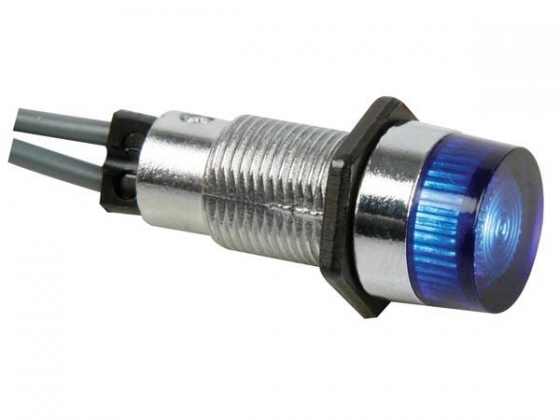 RONDE SIGNAALLAMP 13mm 12V BLAUW