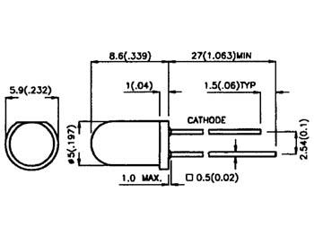 IR ZENDDIODE 5mm BLAUW-TRANSPARANT 940nm