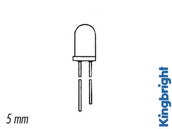 5mm weerstand LED lamp 12V rood diffuus