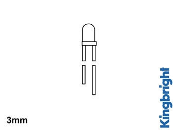 3mm standaard LED lamp geel diffuus