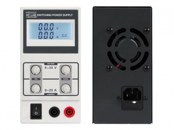 SCHAKELENDE DC-LABOVOEDING 0-30 VDC / 0-10 A MAX MET LCD-SCHERM