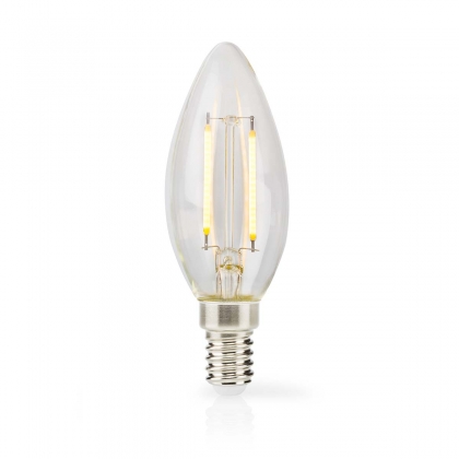 LED-Filamentlamp E14 | Kaars | 4.5 W | 470 lm | 2700 K | Dimbaar | Warm Wit | Retrostijl | 3 Stuks | Doorzichtig