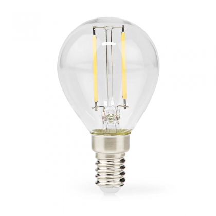 LED-Filamentlamp E14 | G45 | 2 W | 250 lm | 2700 K | Warm Wit | Retrostijl | 1 Stuks | Doorzichtig