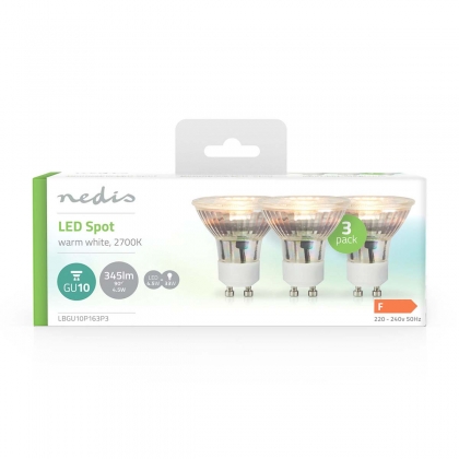 3 Stuks LED-Spot GU10 | 4.5 W | 345 lm | 2700 K | Dimbaar | Warm Wit