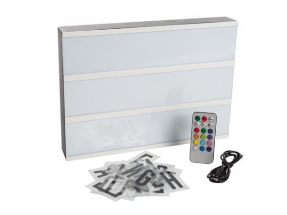 LIGHTBOX A4 RGB - MET AFSTANDSBEDIENING & USB-KABEL