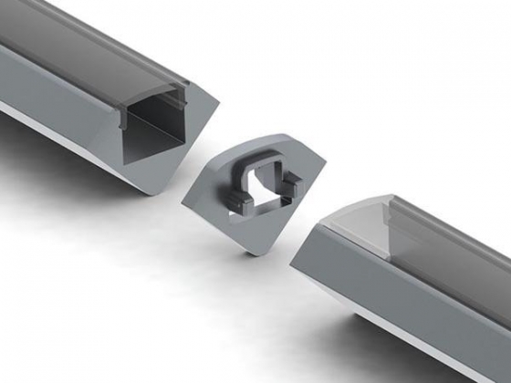 LINEAIRE CONNECTOR VOOR ALUMINIUMPROFIEL VOOR LEDSTRIP ALU-45 - ZILVER