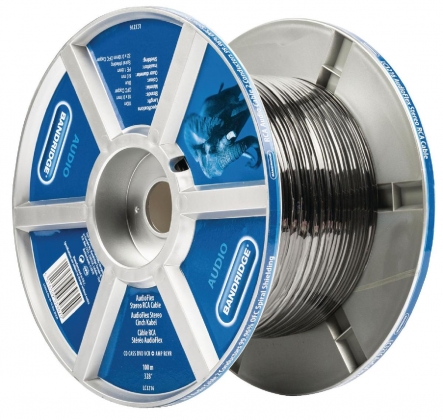 Stereo Audiokabel op Haspel 2x 0.14 mm² 100 m Zwart