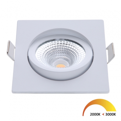 LED inbouwspot 5W DimToWarm 85mm 36gr vierkant verstelbaar wit