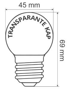 LED kogellamp E27 helder extra warm wit 1W