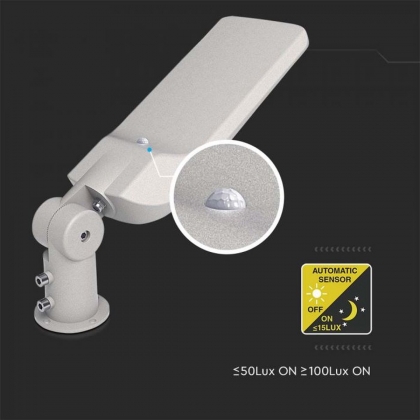 LED Straatlamp 30W 6500K grijs + schemerschakelaar 3000 Lumen