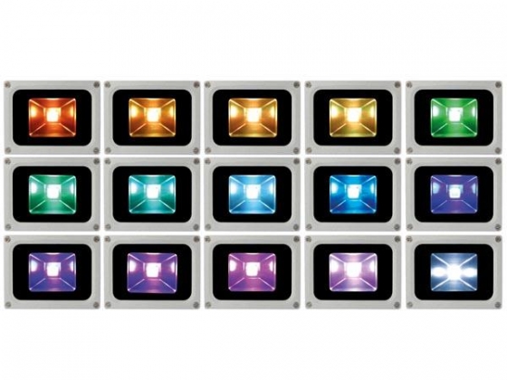 LED-SCHIJNWERPER VOOR BUITENSHUIS - 10W RGB LED-CHIP - IR-AFSTANDSBEDIENING