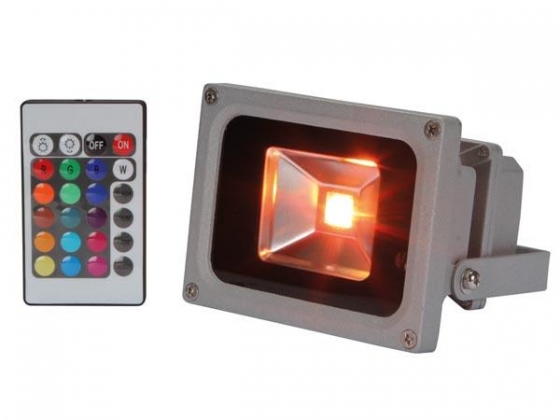 LED-SCHIJNWERPER VOOR BUITENSHUIS - 10W RGB LED-CHIP - IR-AFSTANDSBEDIENING