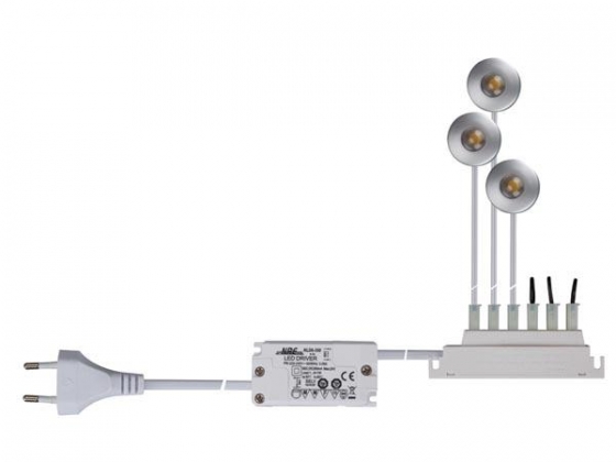 LED-BINNENVERLICHTING - OPBOUWMONTAGE - 3 x 1 W - WARMWIT