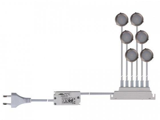 LED-BINNENVERLICHTING - INBOUWMONTAGE - 6 x 0.3 W - WARMWIT