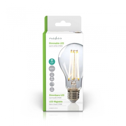 LED-Filamentlamp E27 | A70 | 12 W | 1521 lm | 2700 K | Dimbaar | Warm Wit | Retrostijl | 1 Stuks