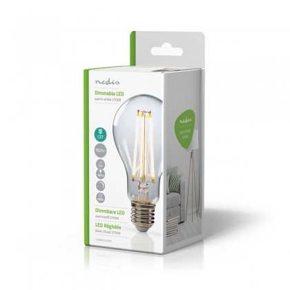 LED-Filamentlamp E27 | A70 | 12 W | 1521 lm | 2700 K | Dimbaar | Warm Wit | Retrostijl | 1 Stuks