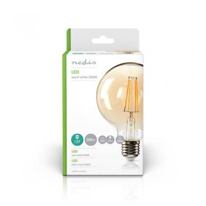 LED-Filamentlamp E27 | G95 | 1.9 W | 200 lm | 2000 K | Warm Wit | Retrostijl | Aantal lampen in verpakking: 1 Stuks