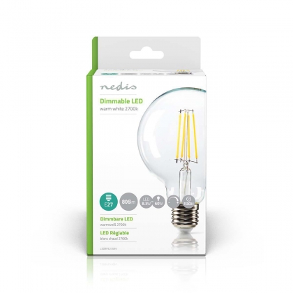 LED-Filamentlamp E27 | G95 | 8.3 W | 806 lm | 2700 K | Warm Wit | Retrostijl | Aantal lampen in verpakking: 1