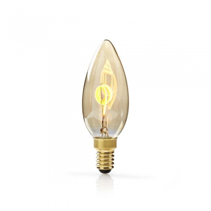 LED-Filamentlamp E14 | Kaars | 3 W | 100 lm | 2000 K | Warm Wit | Retrostijl | Aantal lampen in verpakking: 1 Stuks | Goud